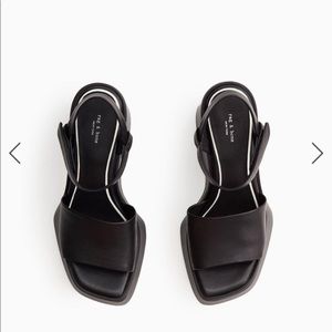 Rag and bone leather black platform wedges size 6